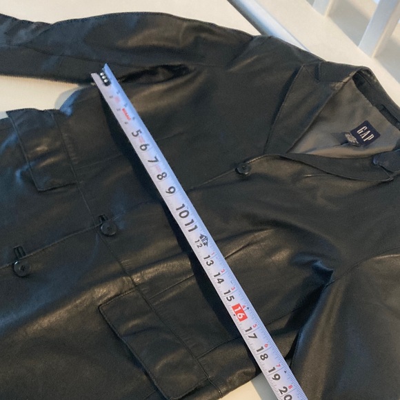 Vintage Gap Black Leather Four Button Blazer 90s Size Medium - Picture 6 of 10
